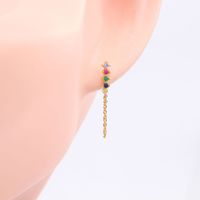 1 Pair Ins Style Simple Style Geometric Sterling Silver Plating Inlay Zircon Drop Earrings main image 2