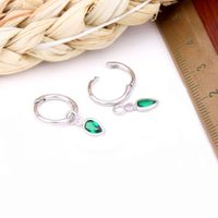1 Pair Simple Style Water Droplets Sterling Silver Inlay Zircon White Gold Plated Gold Plated Drop Earrings main image 3
