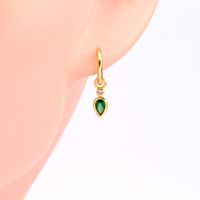 1 Pair Simple Style Water Droplets Sterling Silver Inlay Zircon White Gold Plated Gold Plated Drop Earrings main image 2