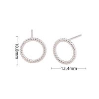 1 Pair Ins Style Circle Sterling Silver Plating White Gold Plated Gold Plated Ear Studs sku image 1