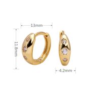 1 Pair Vintage Style Circle Sterling Silver Plating Inlay Zircon White Gold Plated Gold Plated Earrings sku image 2