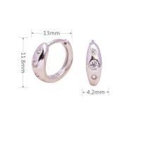 1 Pair Vintage Style Circle Sterling Silver Plating Inlay Zircon White Gold Plated Gold Plated Earrings sku image 1