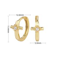 1 Pair Simple Style Cross Sterling Silver Inlay Zircon White Gold Plated Gold Plated Earrings sku image 2