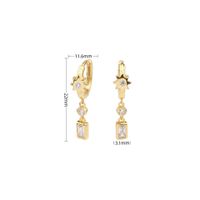 1 Pair Elegant Simple Style Square Flower Sterling Silver Plating Inlay Zircon White Gold Plated Gold Plated Drop Earrings sku image 2