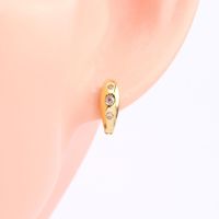 1 Pair Vintage Style Circle Sterling Silver Plating Inlay Zircon White Gold Plated Gold Plated Earrings main image 4