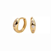 1 Pair Vintage Style Circle Sterling Silver Plating Inlay Zircon White Gold Plated Gold Plated Earrings main image 3