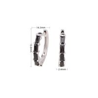 1 Pair Classic Style Streetwear Geometric Sterling Silver Inlay Zircon Hoop Earrings sku image 6