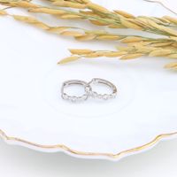 1 Pair Elegant Simple Style Geometric Sterling Silver Inlay Zircon Hoop Earrings main image 5