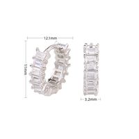 1 Paire Style Simple Style Classique Géométrique Incruster Argent Sterling Zircon Des Boucles D'oreilles sku image 1