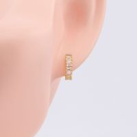 1 Pair Simple Style Classic Style Geometric Inlay Sterling Silver Zircon Earrings main image 5