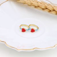 1 Pair Elegant Streetwear Heart Shape Sterling Silver Enamel Earrings main image 5