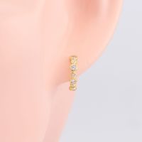 1 Pair Elegant Simple Style Geometric Sterling Silver Inlay Zircon Hoop Earrings main image 4