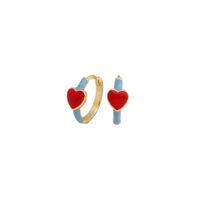 1 Pair Elegant Streetwear Heart Shape Sterling Silver Enamel Earrings main image 4
