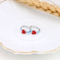 1 Pair Elegant Streetwear Heart Shape Sterling Silver Enamel Earrings main image 3