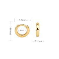 1 Pair Simple Style Commute Round Plating Sterling Silver White Gold Plated Gold Plated Earrings sku image 2