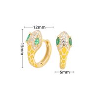 1 Pair Retro Classic Style Snake Sterling Silver Enamel Plating Inlay Zircon White Gold Plated Gold Plated Hoop Earrings sku image 2