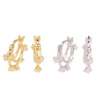 1 Pair Ins Style Korean Style Geometric Sterling Silver Plating Inlay Zircon White Gold Plated Gold Plated Earrings main image 1