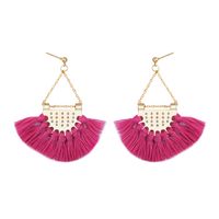 Fashion Fan-shaped Tassel Earrings Multicolor Nhdp145103 sku image 2