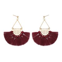 Fashion Fan-shaped Tassel Earrings Multicolor Nhdp145103 sku image 4