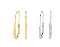1 Pair Simple Style Paper Clip Sterling Silver Plating White Gold Plated Gold Plated Earrings main image 1