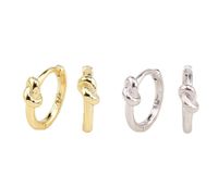 1 Pair Lady Simple Style Knot Sterling Silver Plating White Gold Plated Gold Plated Hoop Earrings main image 1