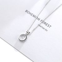 Wholesale Ins Style Artistic Round Sterling Silver Gem Pendant Necklace sku image 2