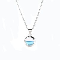 Wholesale Ins Style Artistic Round Sterling Silver Gem Pendant Necklace main image 5