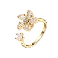 Rotating Windmill Index Finger Ring Opening Adjustable Simple Copper Ring Female sku image 1