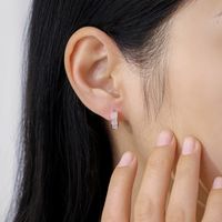 1 Pair Elegant Basic Lady Geometric Sterling Silver Plating Inlay Shell Earrings main image 2
