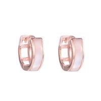 1 Pair Elegant Basic Lady Geometric Sterling Silver Plating Inlay Shell Earrings main image 4