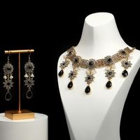 Elegant Vintage-stil Luxuriös Geometrisch Blume Juwel Türkis Legierung Großhandel Ohrringe Halskette sku image 7