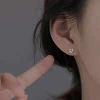 1 Pair Simple Style Rose Sterling Silver Plating Ear Studs main image 3