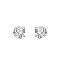 1 Pair Simple Style Rose Sterling Silver Plating Ear Studs main image 2