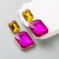 Elegant Glam Luxurious Rectangle Alloy Plating Inlay Rhinestones Gold Plated Women's Drop Earrings main image 6