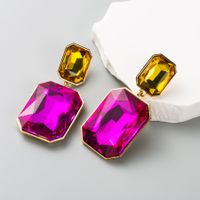 Elegant Glam Luxurious Rectangle Alloy Plating Inlay Rhinestones Gold Plated Women's Drop Earrings main image 5