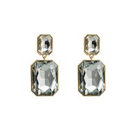 Elegant Glam Luxurious Rectangle Alloy Plating Inlay Rhinestones Gold Plated Women's Drop Earrings main image 2