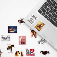 50 Pieces Creative Horse Galloping Graffiti Stickers Horse Racing Journal Stickers Computer Phone Case Pvc Waterproof Small Stickers main image 5