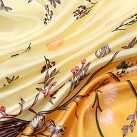 Women's Basic Lady Simple Style Flower Satin Printing Silk Scarf main image 5