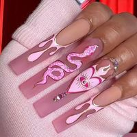 Modern Style Heart Shape Eye Snake Plastic Nail Patches 1 Piece main image 1