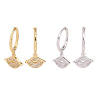 1 Pair Sweet Lips Sterling Silver Inlay Zircon White Gold Plated Gold Plated Drop Earrings main image 1