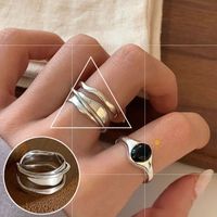 Simple Style Oval Copper Plating Inlay Artificial Gemstones Open Ring sku image 7