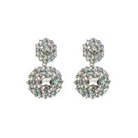 Elegant Glam Luxurious Round Alloy Rhinestone Rhinestones Gold Plated Women's Drop Earrings sku image 1
