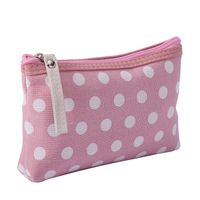 Women's Small All Seasons Canvas Polyester Polka Dots Basic Dumpling Shape Zipper Cosmetic Bag Phone Wallet sku image 3