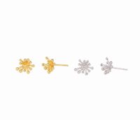 1 Pair Simple Style Flower Sterling Silver Plating White Gold Plated Gold Plated Ear Studs main image 1