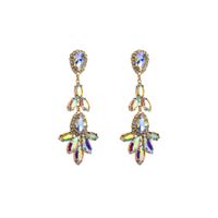 Elegant Luxurious Sweet Water Droplets Alloy Plating Inlay Rhinestones Gold Plated Women's Drop Earrings main image 3