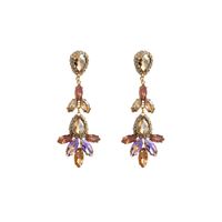 Elegant Luxurious Sweet Water Droplets Alloy Plating Inlay Rhinestones Gold Plated Women's Drop Earrings main image 2