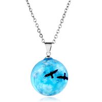Elegant Simple Style Clouds Bird Alloy Glass Plating Rhodium Plated Unisex Pendant Necklace main image 5