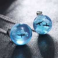 Elegant Simple Style Clouds Bird Alloy Glass Plating Rhodium Plated Unisex Pendant Necklace main image 4