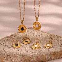 Simple Style Irregular Stainless Steel Enamel Plating 18k Gold Plated Earrings Necklace main image 1