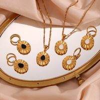 Simple Style Irregular Stainless Steel Enamel Plating 18k Gold Plated Earrings Necklace main image 3